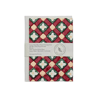 Hand Block Printed Greeting Card | Floral Checks Scarlet